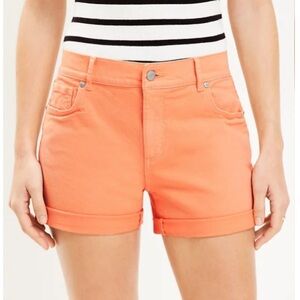Loft Midrise Denim Roll Shorts